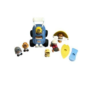 SPRIG Lot of Toys Blue Car Paraglider Skateboarder 6 Little People